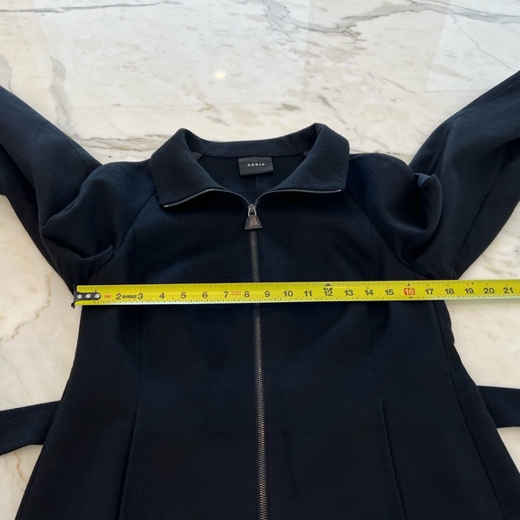 AKRIS BLACK CASHMERE BELTED JACKET SIZE US 10 - Picture 11 of 17